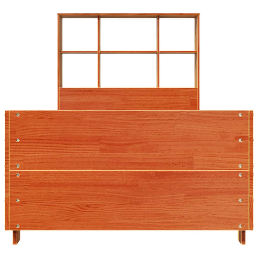 Estructura de cama sin colchón madera maciza marrón 75x190 cm v5021 - Vetonek