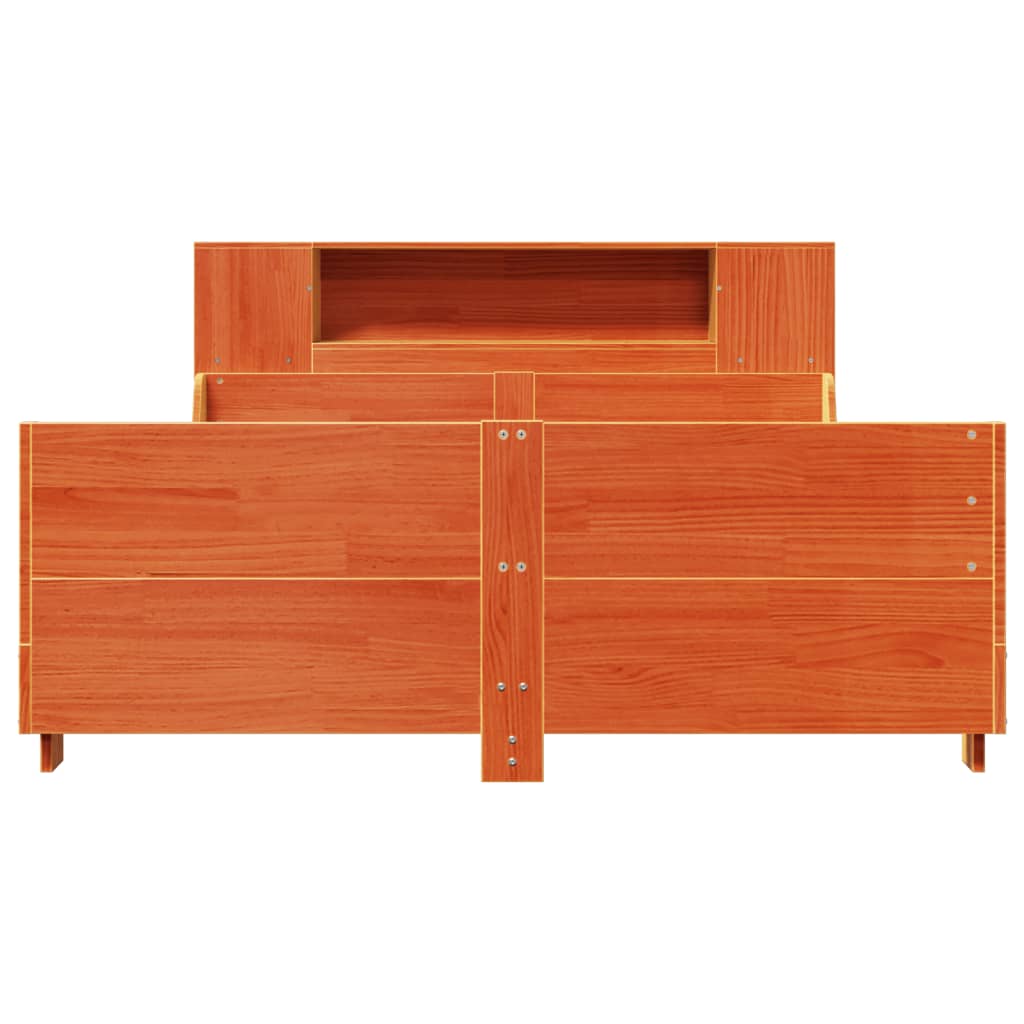 Estructura de cama sin colchón madera maciza marrón 120x190 cm v5687 - Vetonek