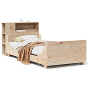 Vetonek Estructura de cama sin colchón madera maciza de pino 90x190 cm