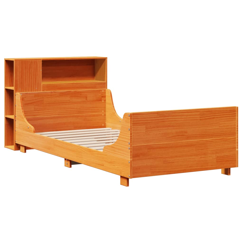 Estructura de cama sin colchón madera maciza marrón 90x190 cm v5779 - Vetonek