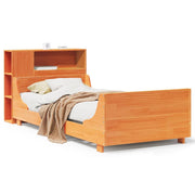 Vetonek Estructura de cama sin colchón madera maciza marrón 75x190 cm