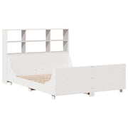 Cama con estantería sin colchón madera maciza blanca 120x200 cm V5977 Vetonek