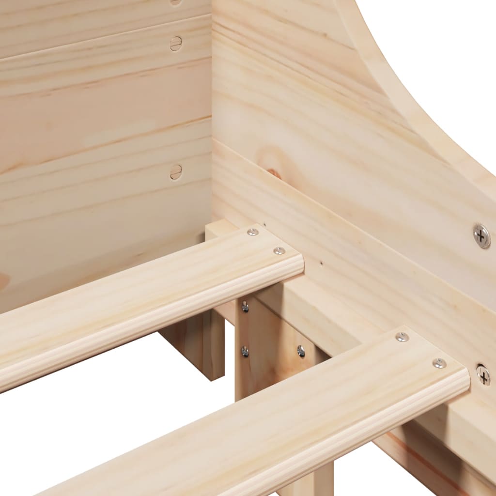 Cama con estantería sin colchón madera maciza 90x200 cm V6028 Vetonek