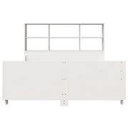 Cama con estantería sin colchón madera maciza blanca 120x190 cm V6127 Vetonek