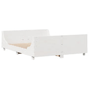 Cama con estantería sin colchón madera maciza blanca 120x190 cm V6127 Vetonek