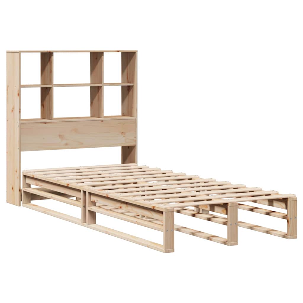 Lit avec étagère sans matelas bois massif 90x190 cm V7254 Vetonek