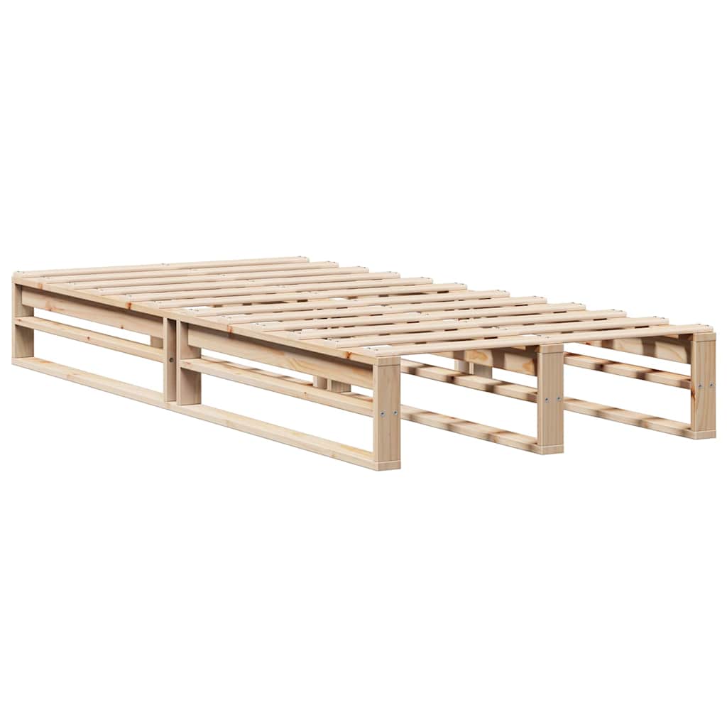 Lit avec étagère sans matelas bois massif 90x190 cm V7254 Vetonek
