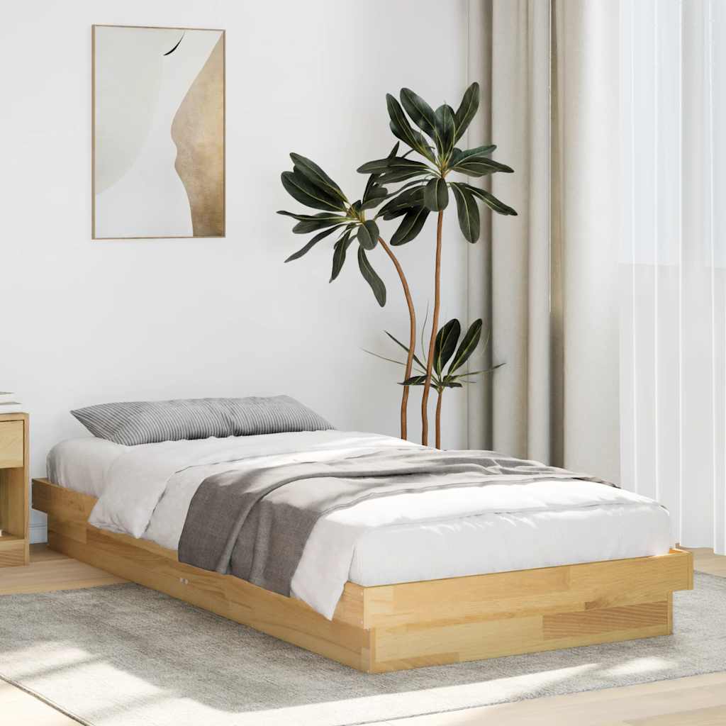 Vetonek Estructura de cama sin colchón 75x190 cm madera maciza roble