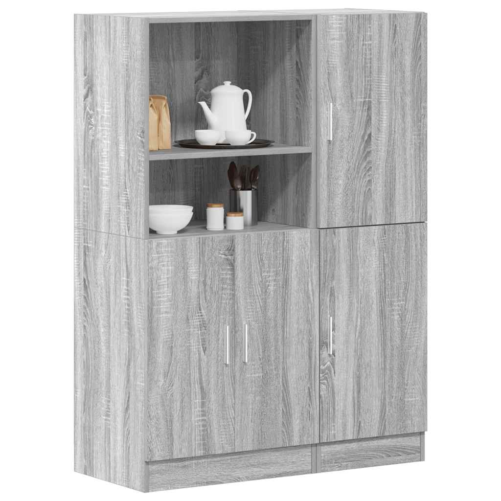 Vetonek Set de muebles de cocina 2 pzas madera ingeniería gris sonoma