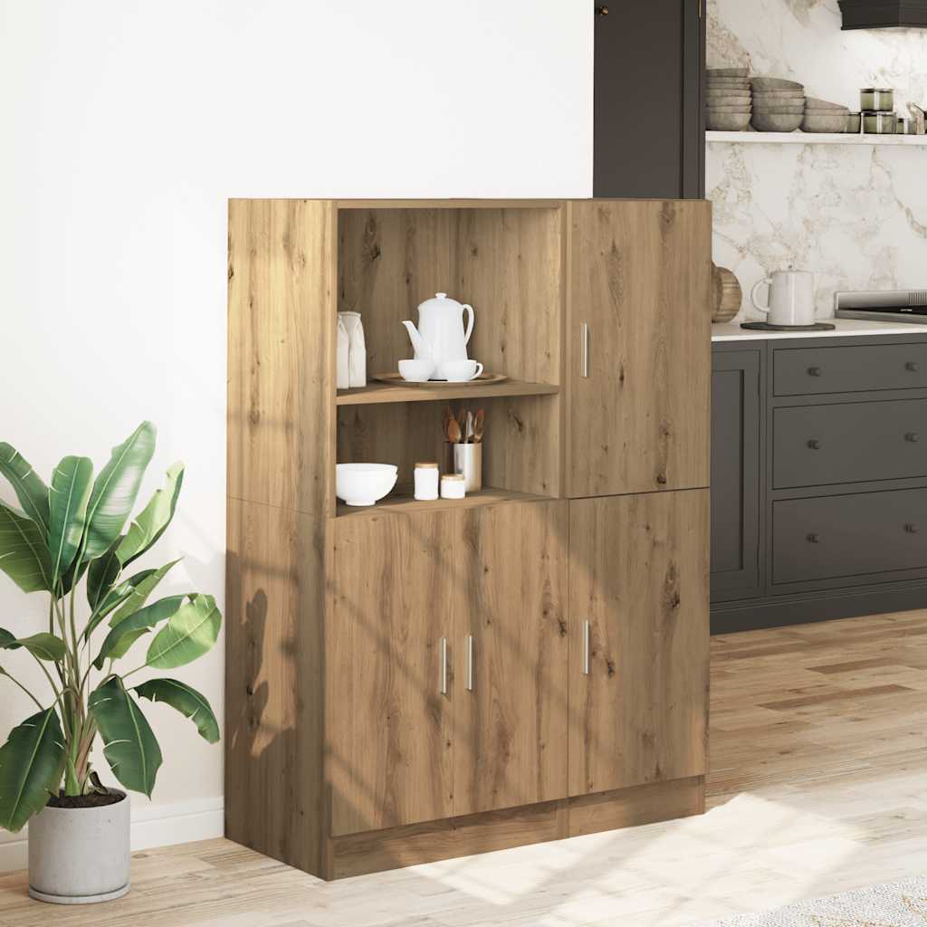 Set di mobili da cucina 2 pezzi in legno sintetizzato nexus rovere artigianale