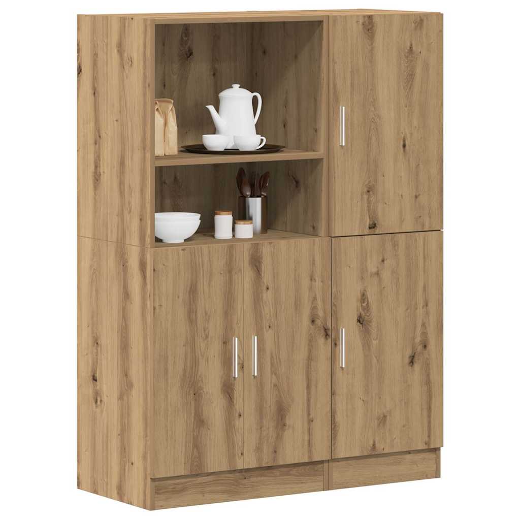 Vetonek Set de muebles cocina 2 pzas madera ingeniería roble artesanal