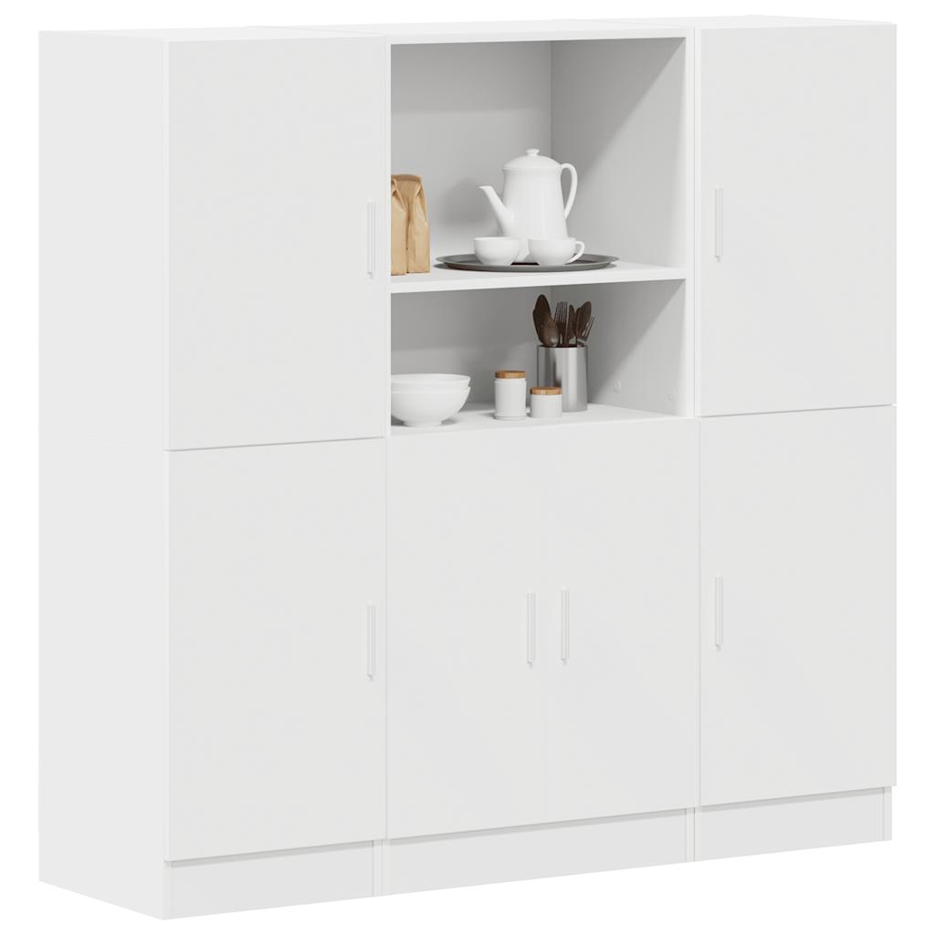 Vetonek Mueble de cocina 3 piezas madera contrachapada blanca