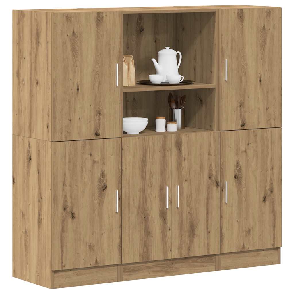 Vetonek Set de muebles cocina 3 pzas madera ingeniería roble artesanal