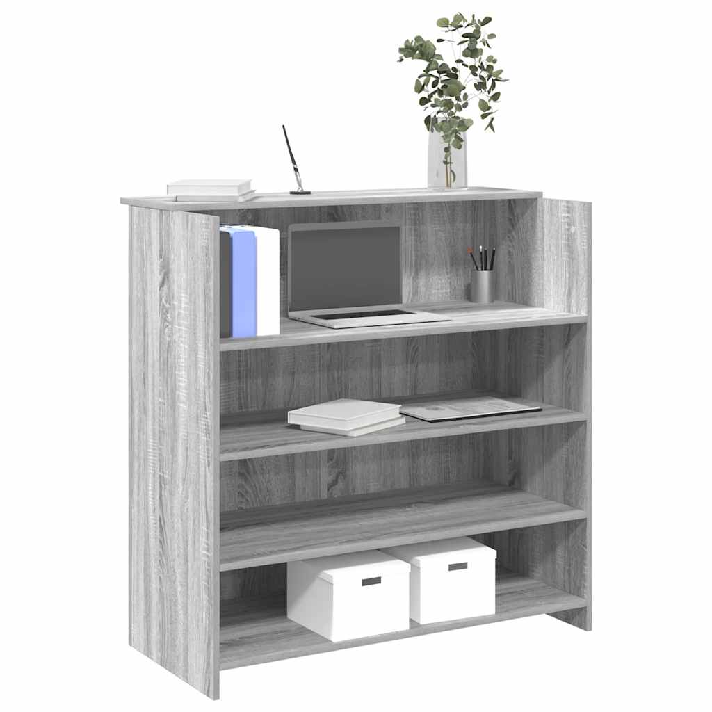 Vetonek Mostrador de recepción sonoma gris 100x50x103,5 cm