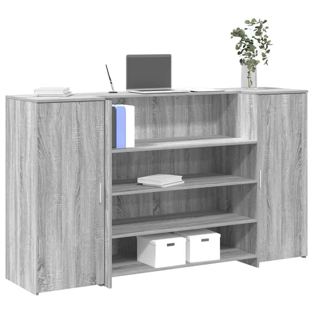 Vetonek Mostrador de recepción sonoma gris 180x50x103,5 cm