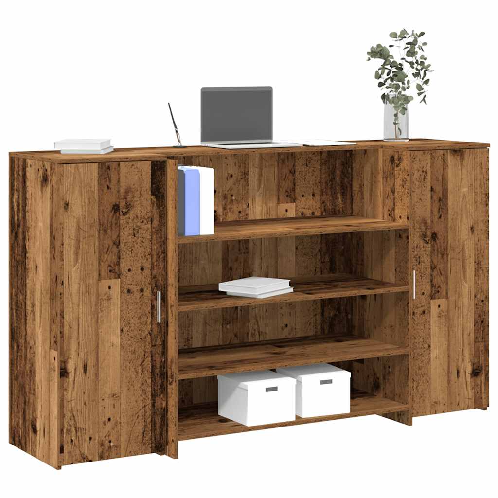 Vetonek Mostrador de recepción madera vieja 180x50x103,5 cm