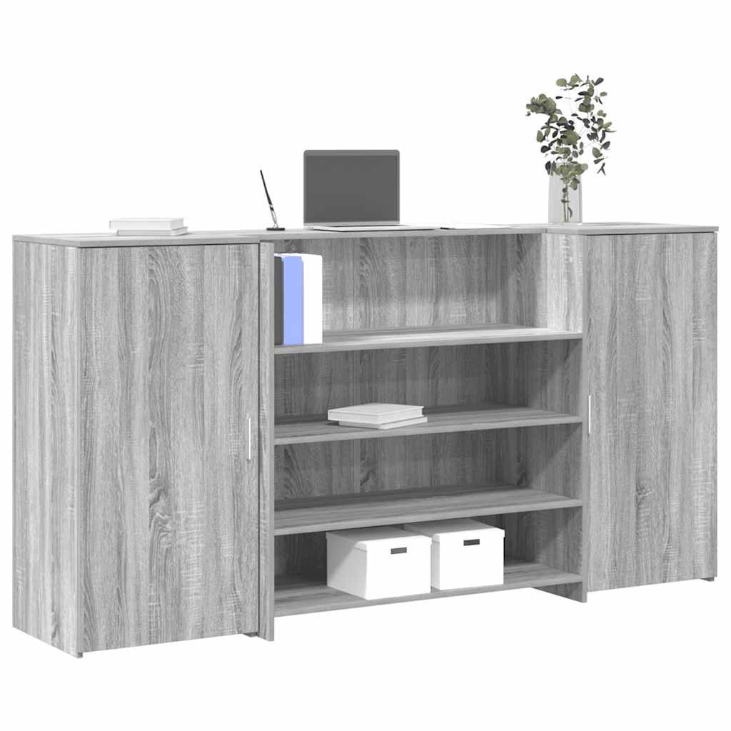 Vetonek Mostrador de recepción sonoma gris 200x50x103,5 cm