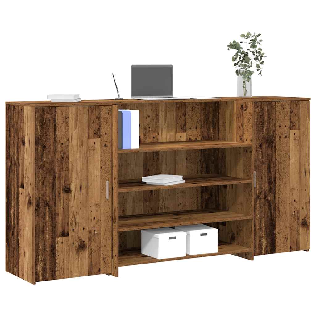 Vetonek Mostrador de recepción madera vieja 200x50x103,5 cm