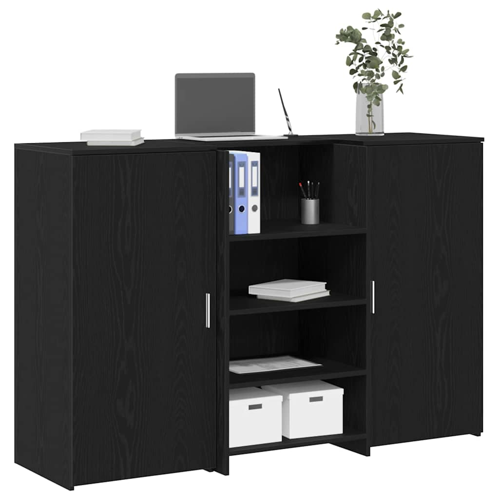 Vetonek Mostrador de recepción roble negro 155x50x103,5 cm