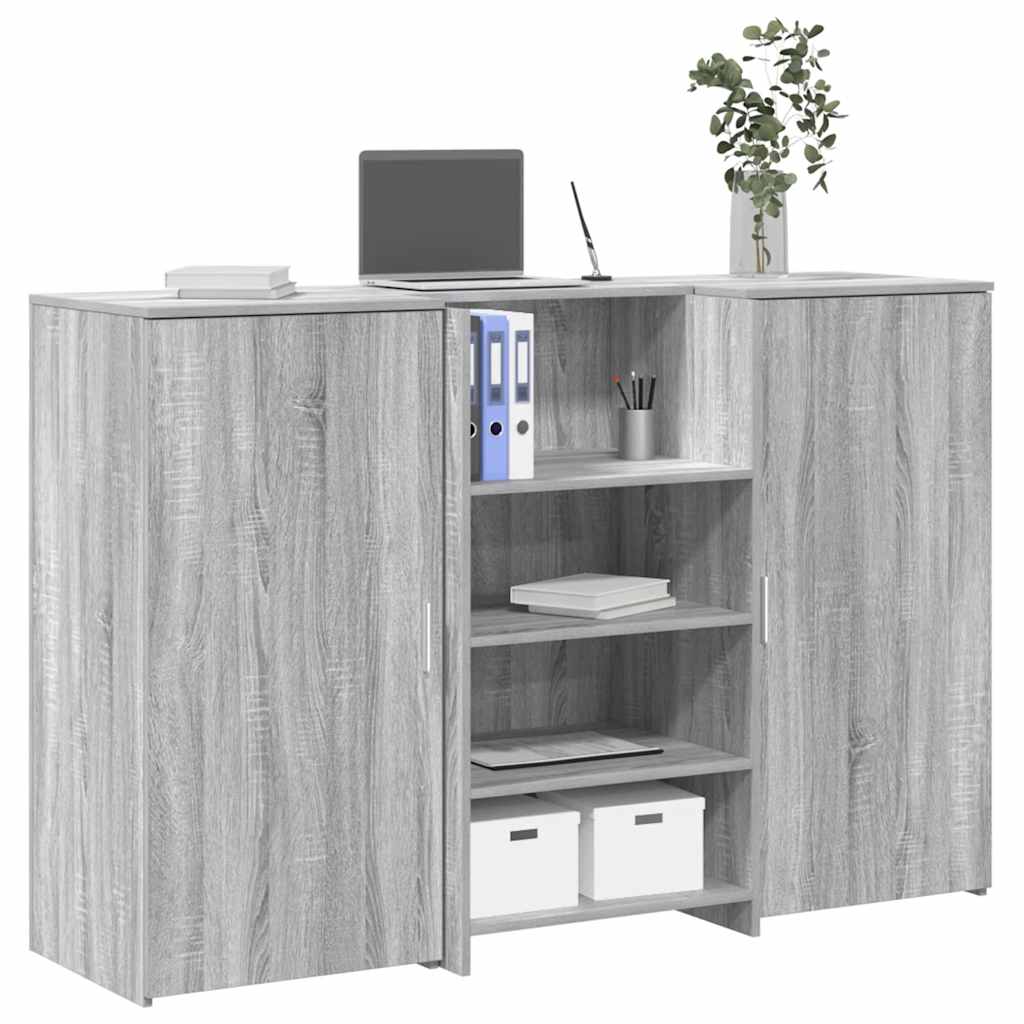 Vetonek Mostrador de recepción sonoma gris 155x50x103,5 cm