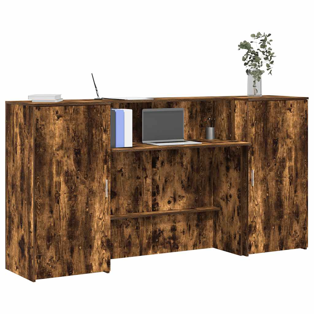 Vetonek Mostrador de recepción roble ahumado 200x50x103,5 cm