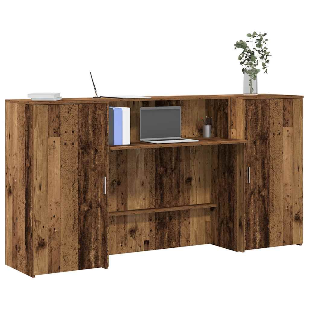 Vetonek Mostrador de recepción madera vieja 200x50x103,5 cm