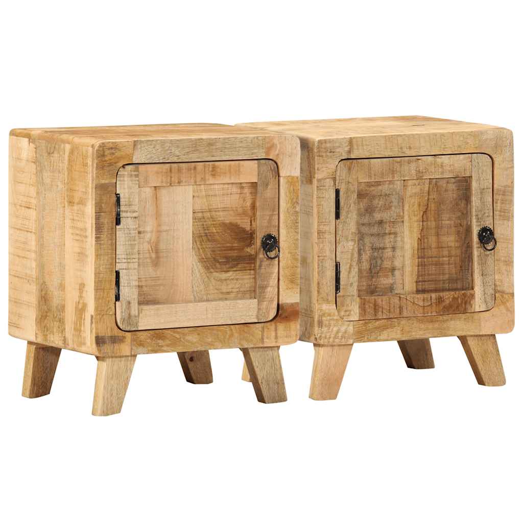 Vetonek Mesilla de noche 2 uds 40x32x46 cm madera mango rugosa