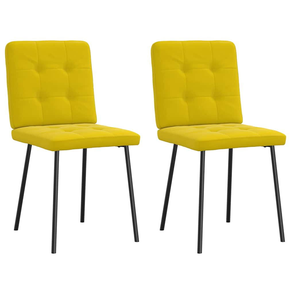 Vetonek Sillas de comedor 2 unidades terciopelo amarillo