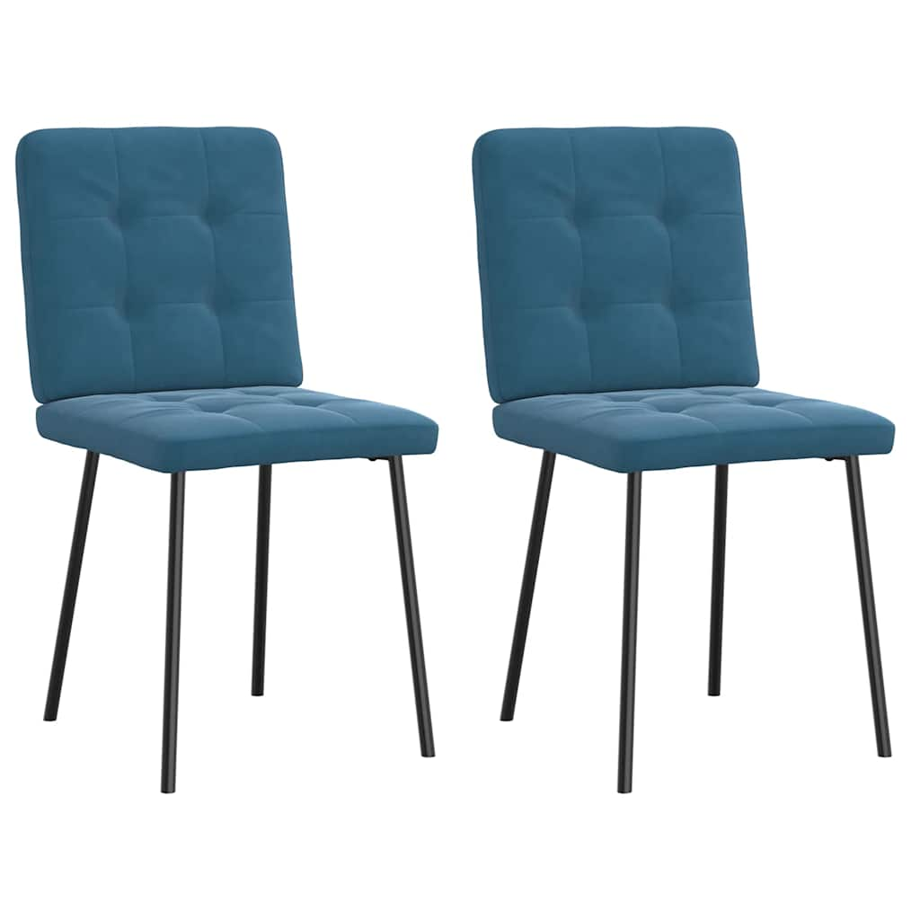 Vetonek Sillas de comedor 2 unidades terciopelo azul