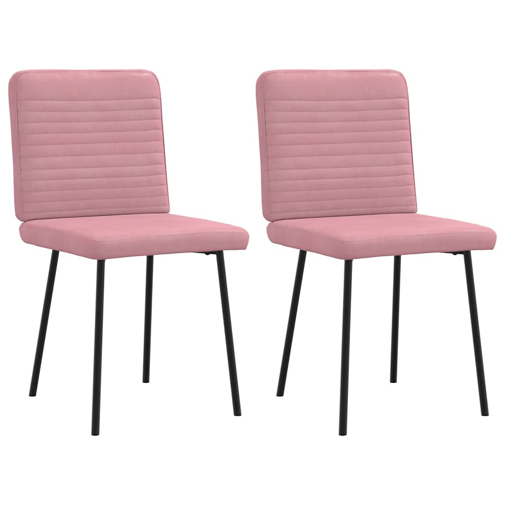 Vetonek Sillas de comedor 2 unidades terciopelo rosa