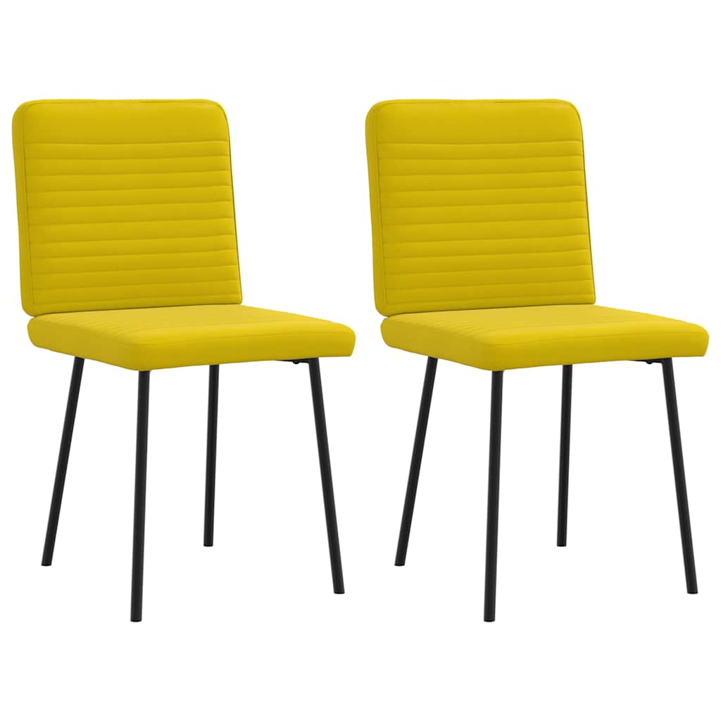 Vetonek Sillas de comedor 2 unidades terciopelo amarillo