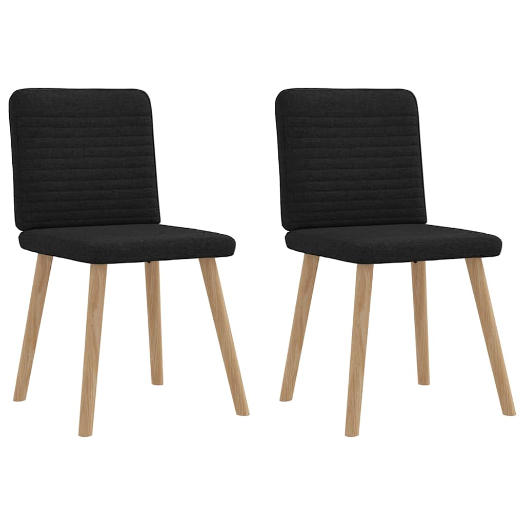 Vetonek Sillas de comedor 2 unidades tela negro