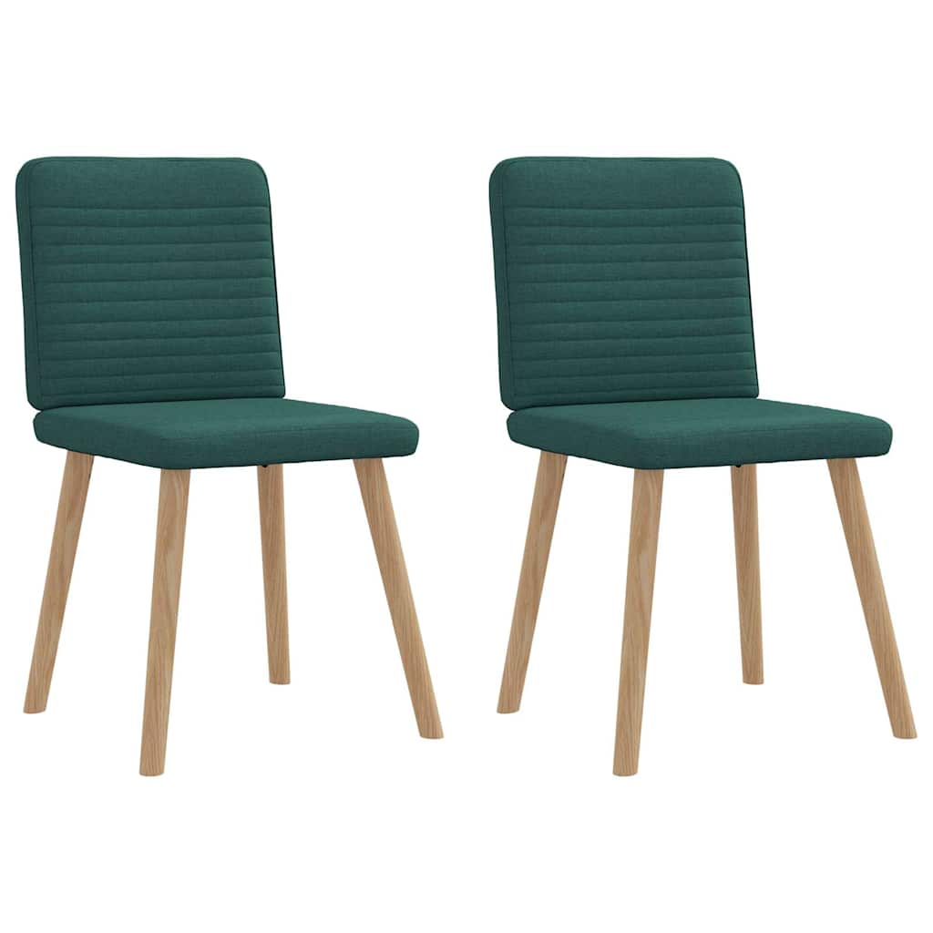 Vetonek Sillas de comedor 2 unidades tela verde oscuro