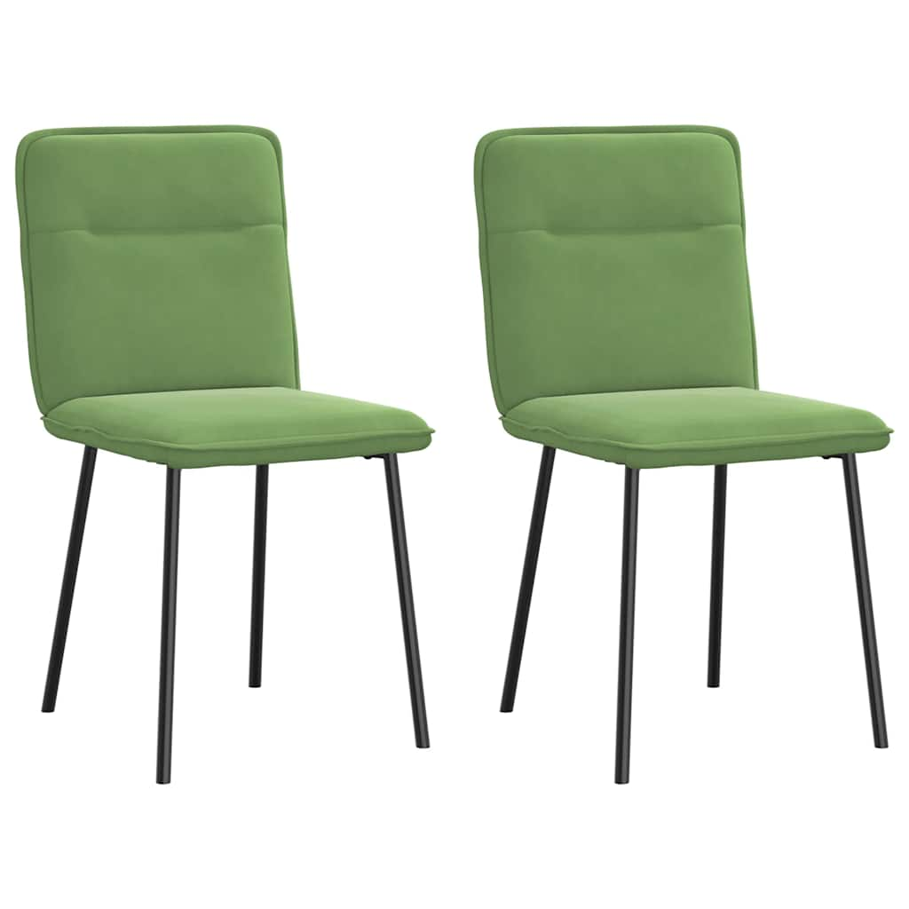 Vetonek Sillas de comedor 2 unidades terciopelo verde claro