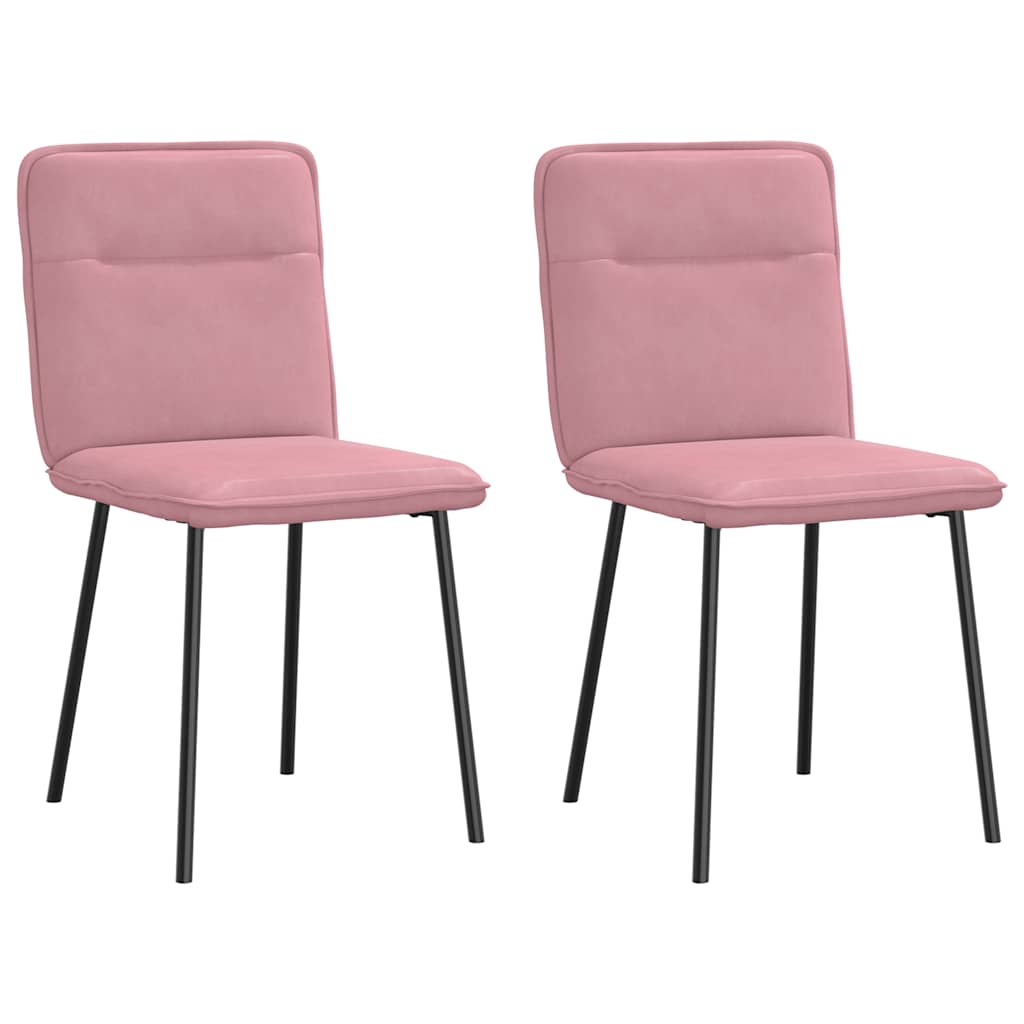 Vetonek Sillas de comedor 2 unidades terciopelo rosa