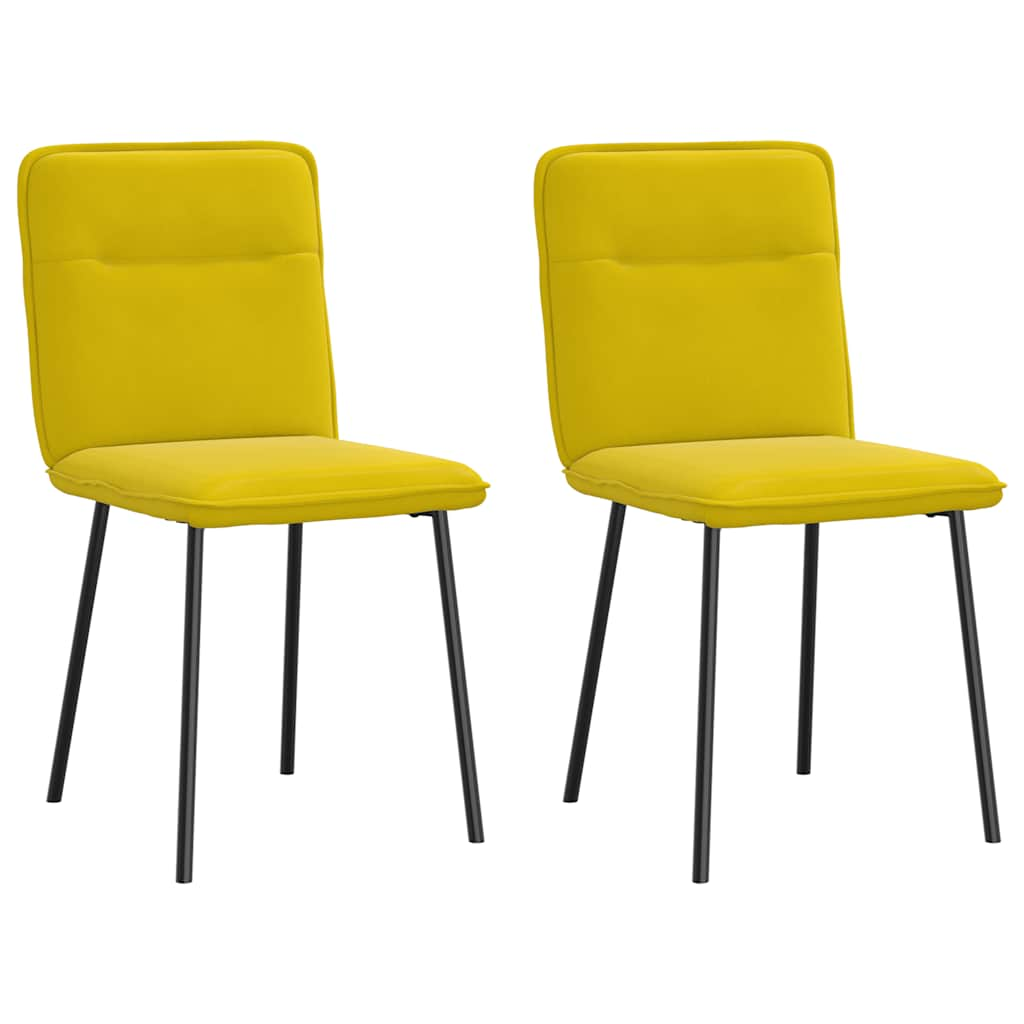 Vetonek Sillas de comedor 2 unidades terciopelo amarillo