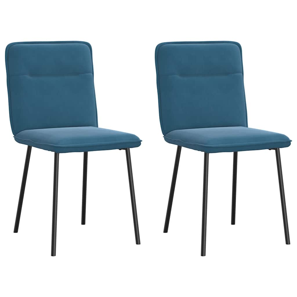 Vetonek Sillas de comedor 2 unidades terciopelo azul