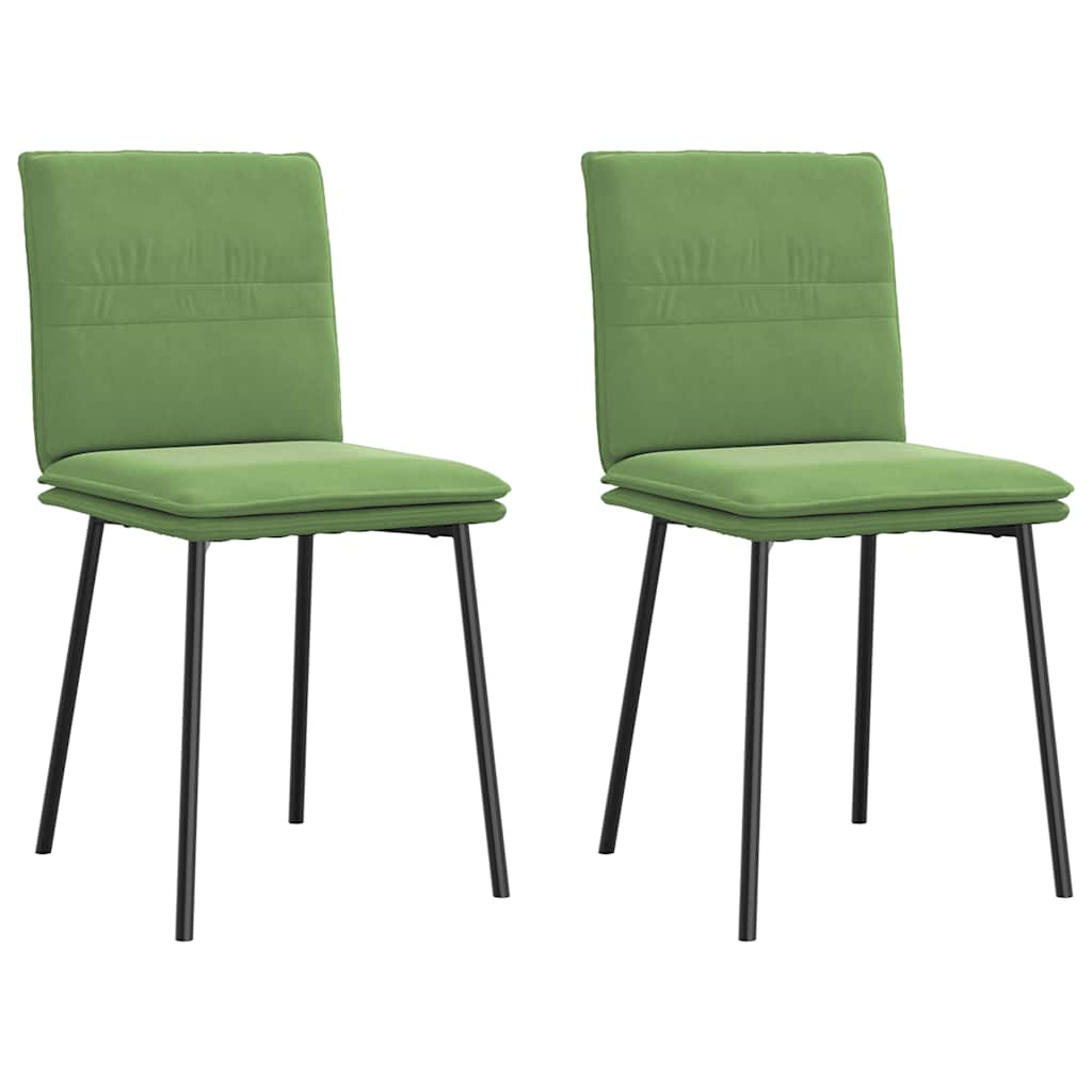 Vetonek Sillas de comedor 2 unidades terciopelo verde claro