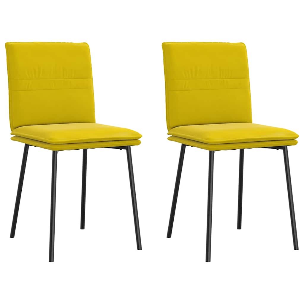 Vetonek Sillas de comedor 2 unidades terciopelo amarillo