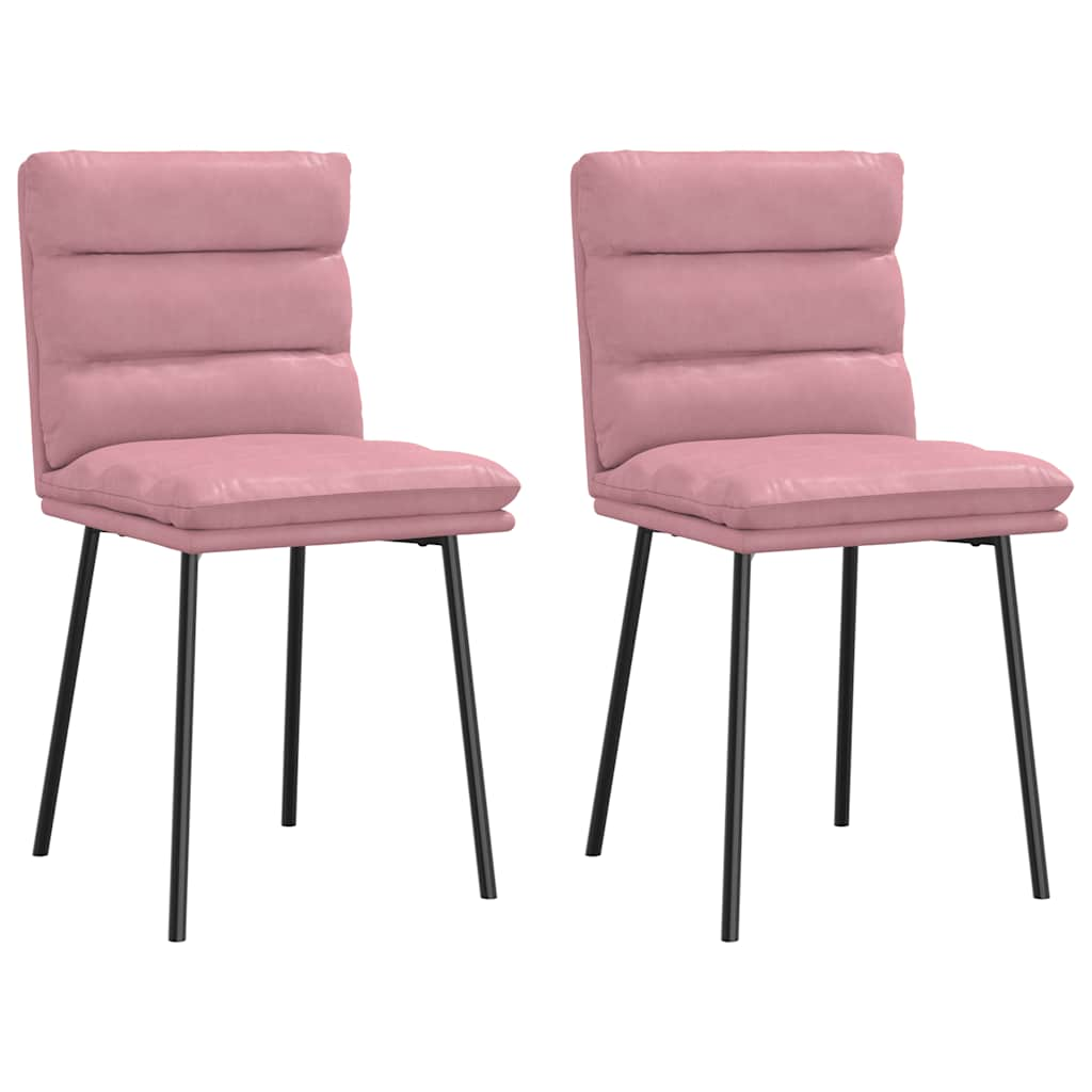 Vetonek Sillas de comedor 2 unidades terciopelo rosa