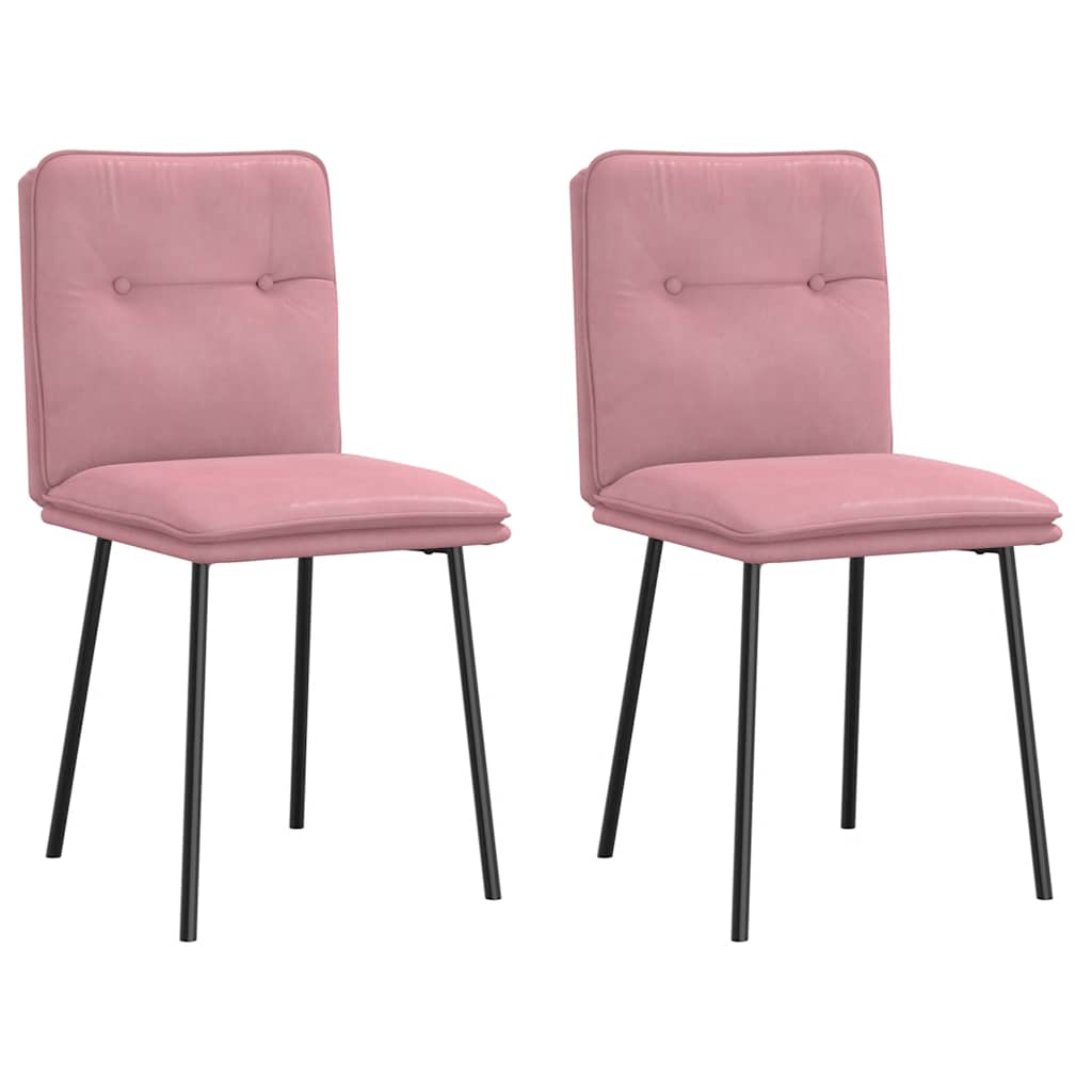 Vetonek Sillas de comedor 2 unidades terciopelo rosa