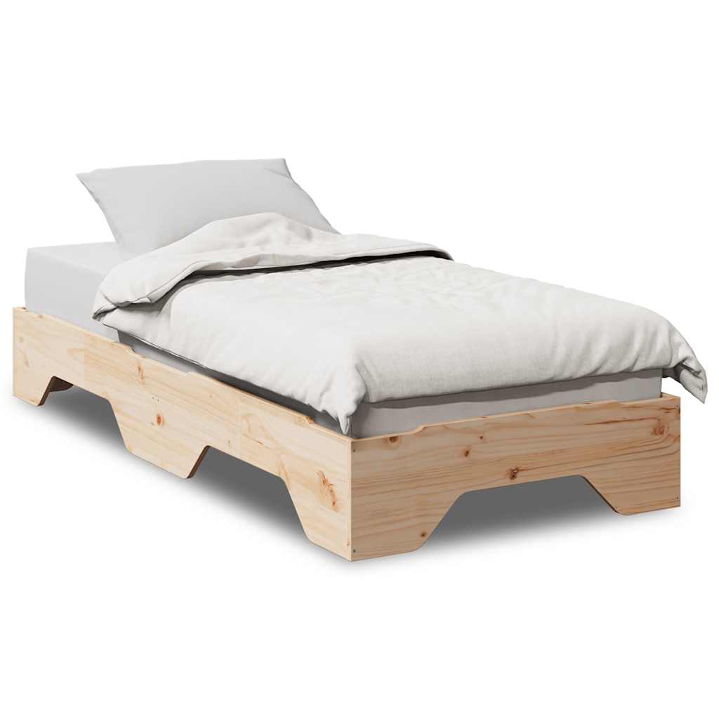 Vetonek Estructura de cama sin colchón apilable 100x200cm madera maciza