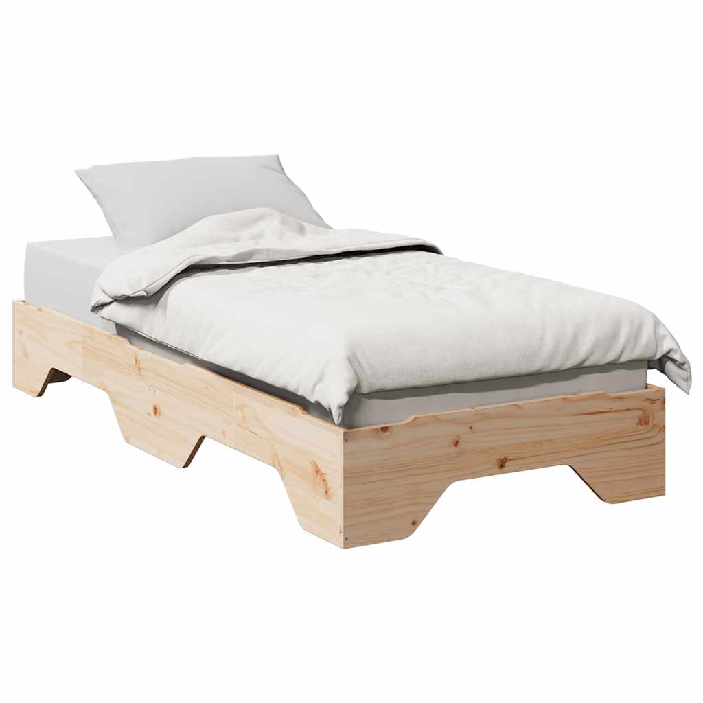 Vetonek Estructura de cama sin colchón apilable 90x190 cm madera maciza