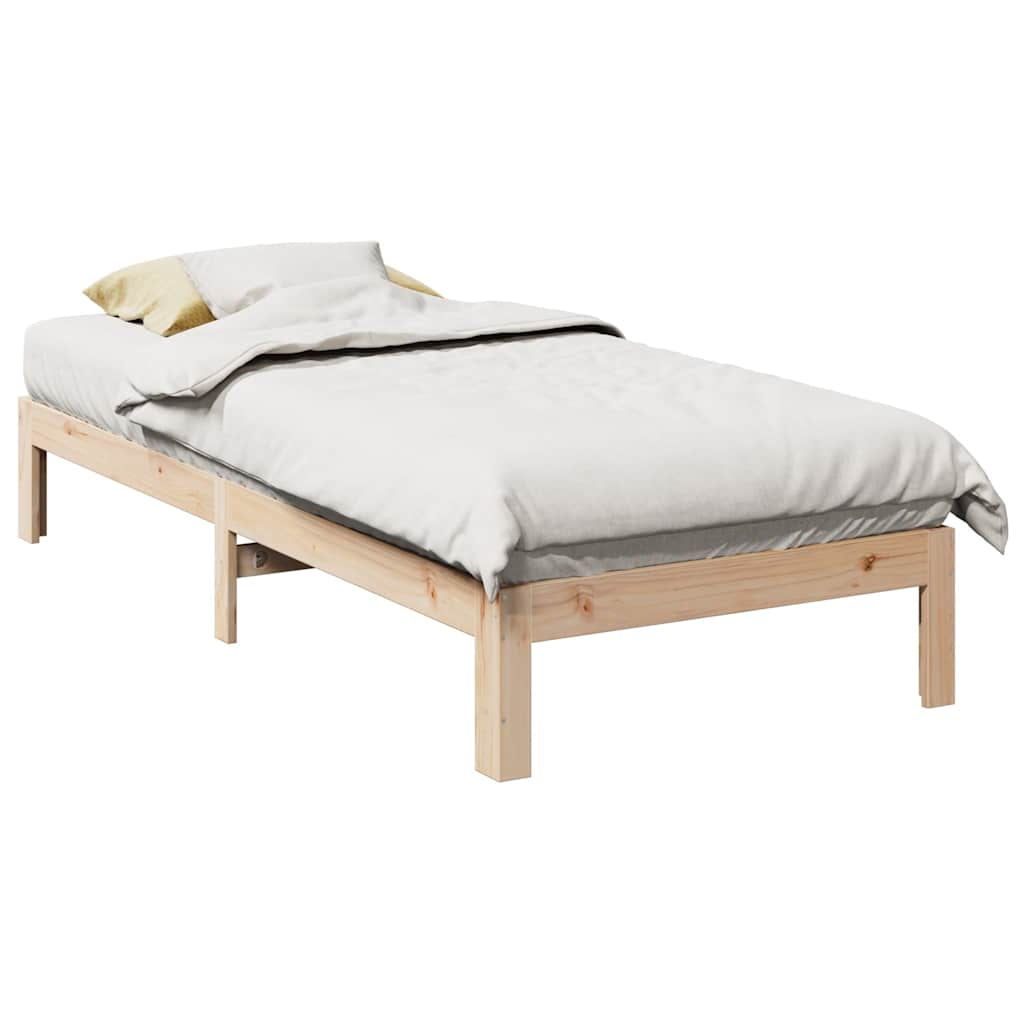 Vetonek Estructura de cama sin colchón madera maciza de pino 80x200 cm