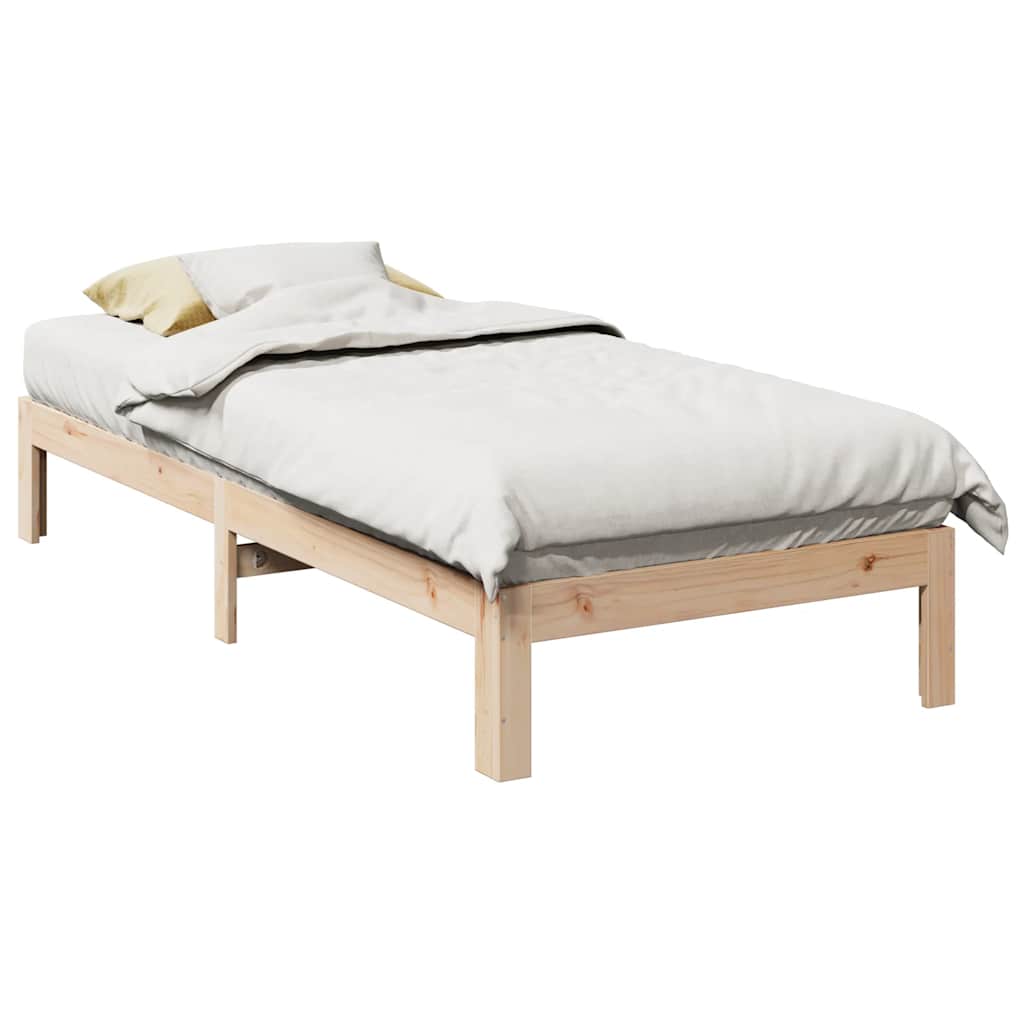 Estructura de cama sin colchón madera maciza de pino 90x200 cm v6942 Vetonek