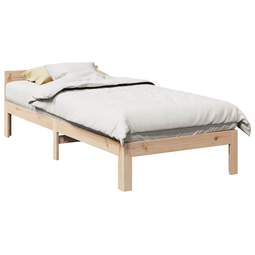 Vetonek Estructura de cama sin colchón madera maciza de pino 80x200 cm