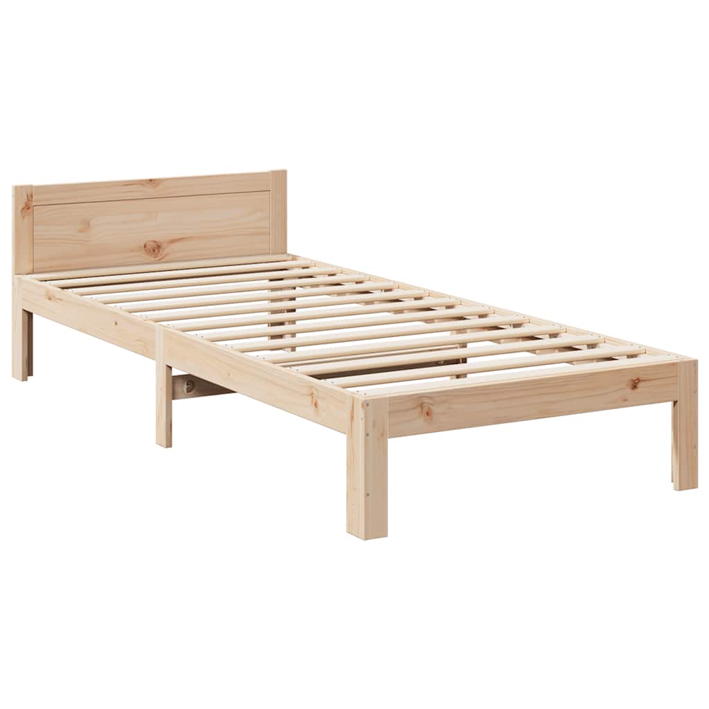 Estructura de cama sin colchón madera maciza de pino 90x200 cm v7062 - Vetonek