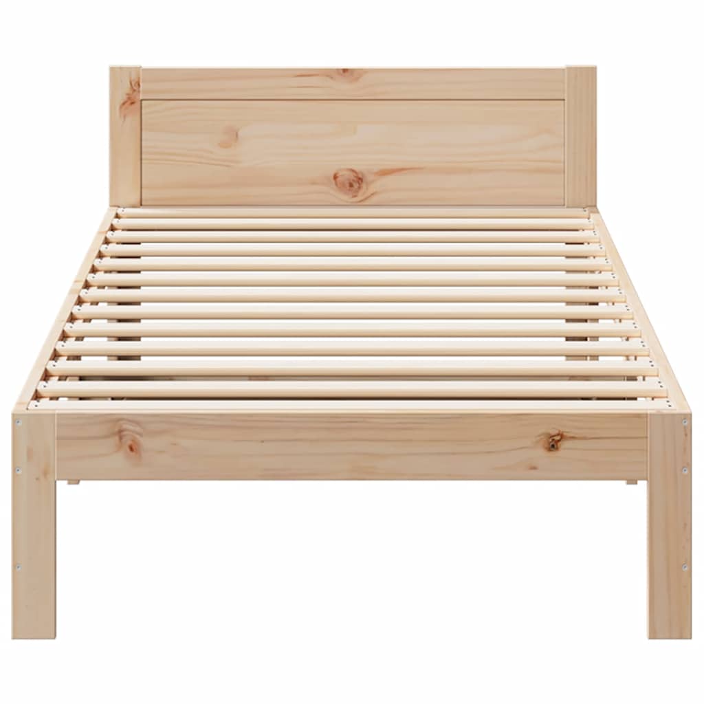 Estructura de cama sin colchón madera maciza de pino 90x200 cm v7062 - Vetonek