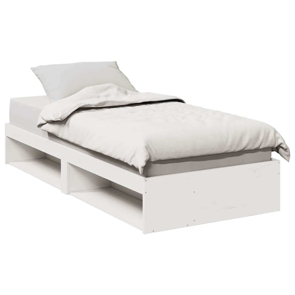 Vetonek Sofá cama sin colchón madera maciza de pino blanco 90x200 cm