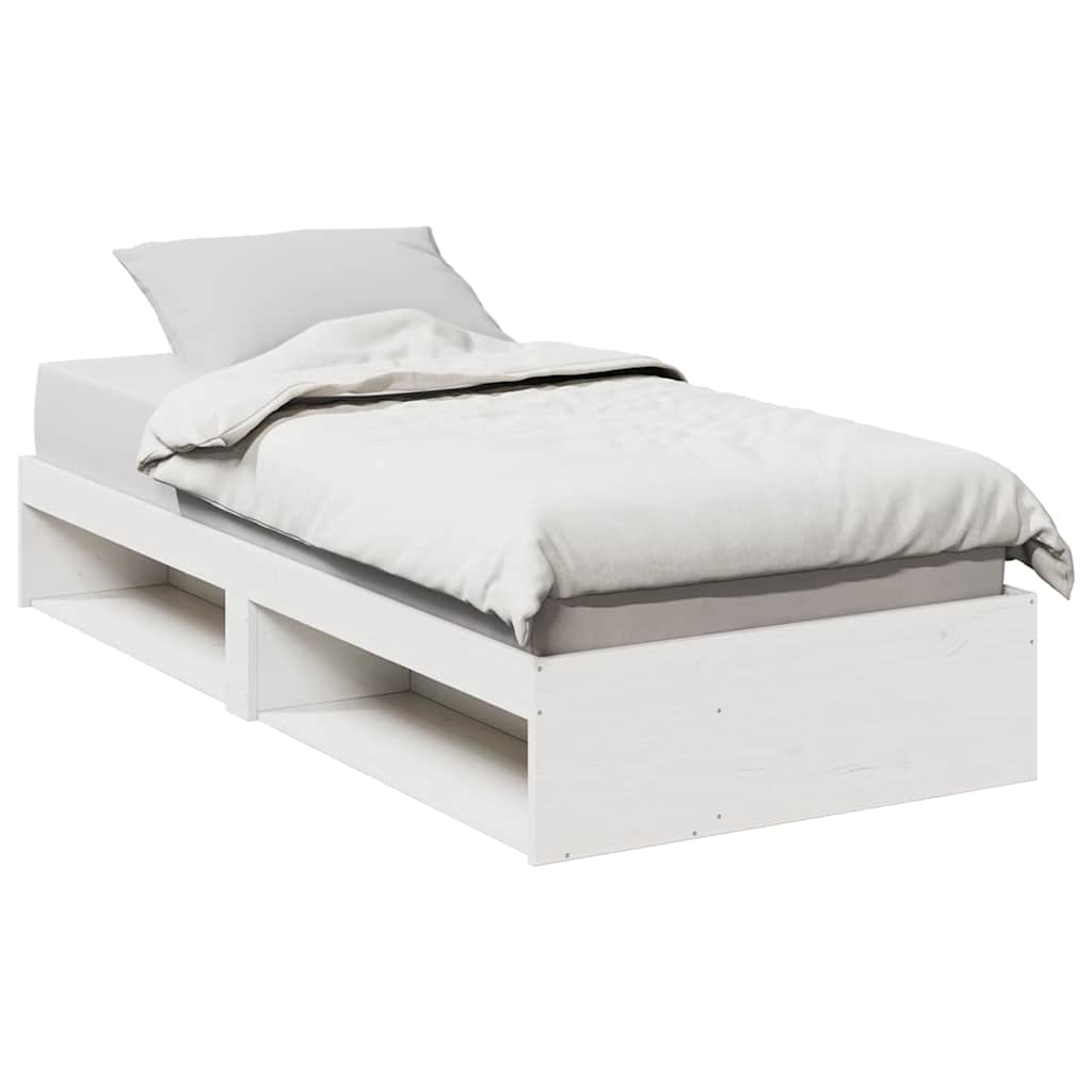 Vetonek Sofá cama sin colchón madera maciza de pino blanco 90x190 cm